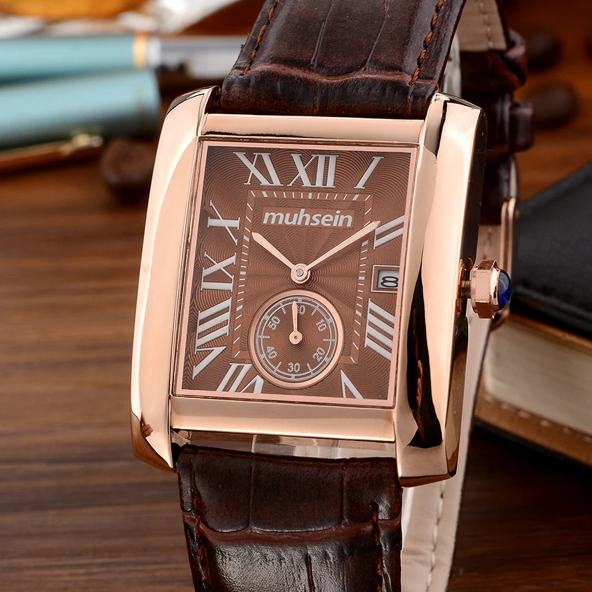 Muhsein повседневные деловые водонепроницаемые часы из нержавеющей стали кварцевые