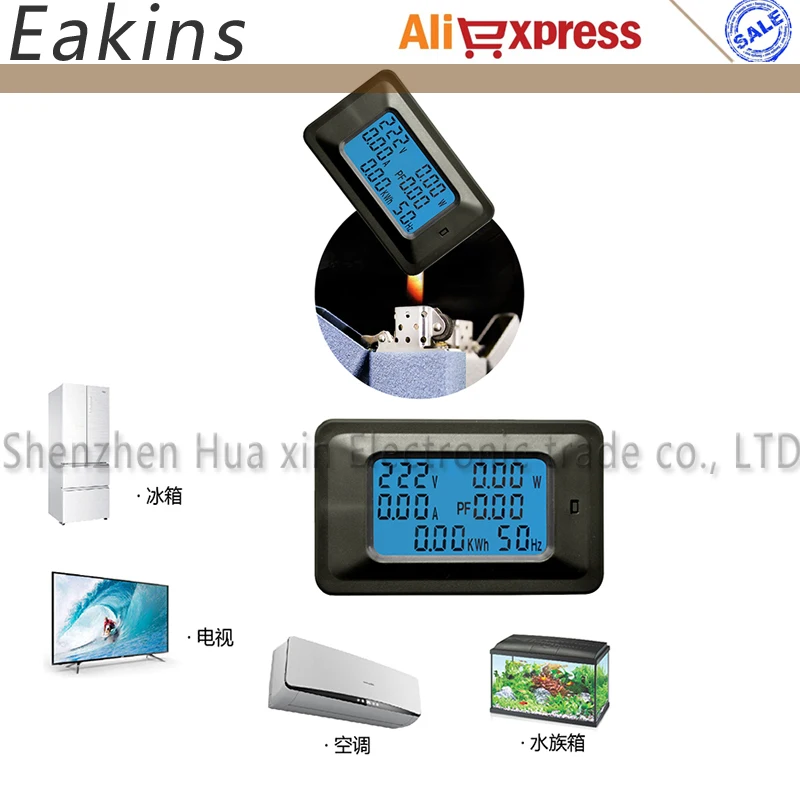 Электрический мультиметр 6 в 1 цифровой измеритель мощности с подсветкой