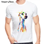 Футболка GreyhoundFrench Bulldog с изображением животных, дизайнерская футболка для мальчиков, большой Повседневный Топ для мопса с коротким рукавом, забавная Акварельная футболка