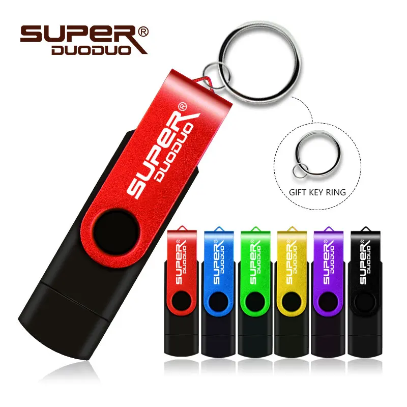 Супер OTG цветной Usb флэш накопитель Pen Drive 32 Гб 64 128 памяти флешка U образный для