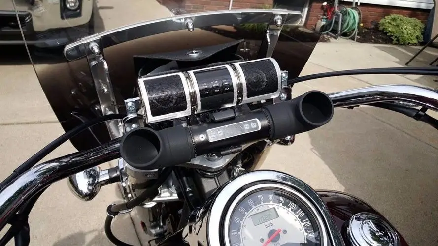 Водонепроницаемый Bluetooth мотоцикл аудио стерео MP3 FM радио динамик руль с 8 Гб для Harley Sporster Softail Bobber Chopper