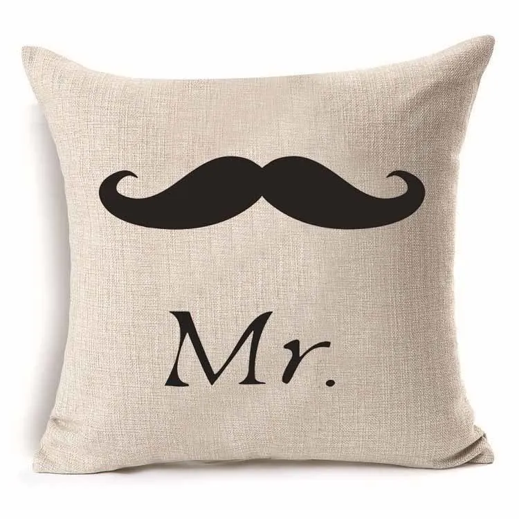 40247-12 45*45 см из хлопка и льна Подушка с наволочкой «Love» Mr Mrs с узором в виде сердца; улицы декоративная подушка Автомобильная домашний диван декоративная наволочка мультипликационным мотивом 40247 - Цвет: 40247-12