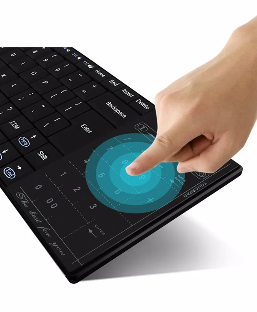Chyi Подлинная Bluetooth 3.0 rf Беспроводной клавиатура с тачпадом мышь Ultra Slim мини