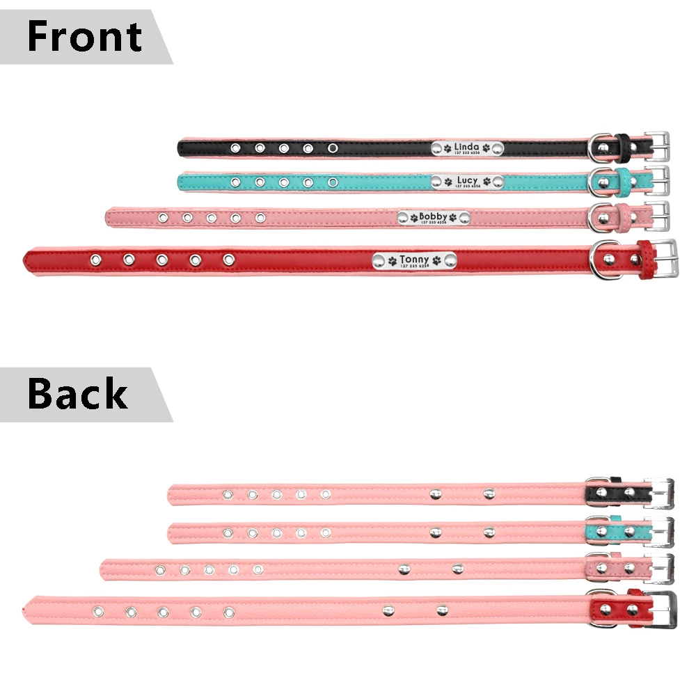 Персонализированные ошейники для собак Кожаные Ошейники с подкладкой под заказ