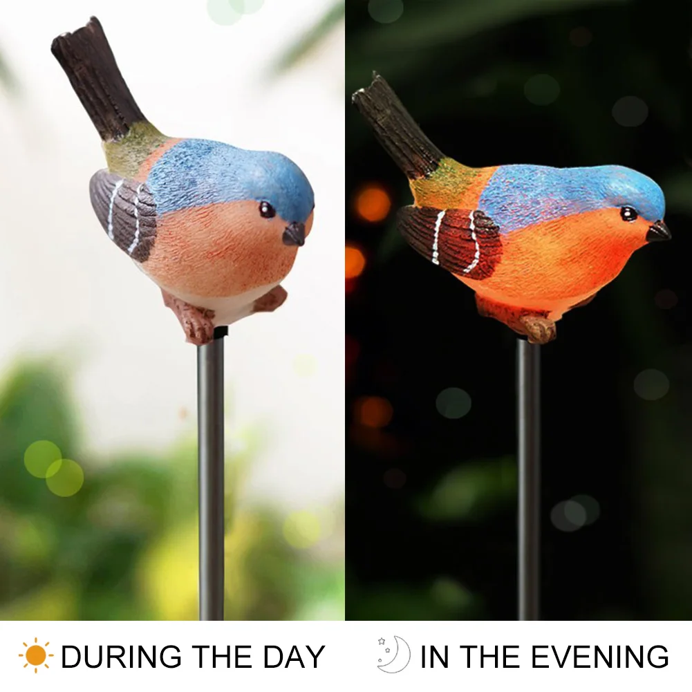LED Bird Landscape Resin Solar Light Home Figurines Outdoor Night Garden Pathway Decorative Color Changing No Wiring Lawn Lamp | Лампы и