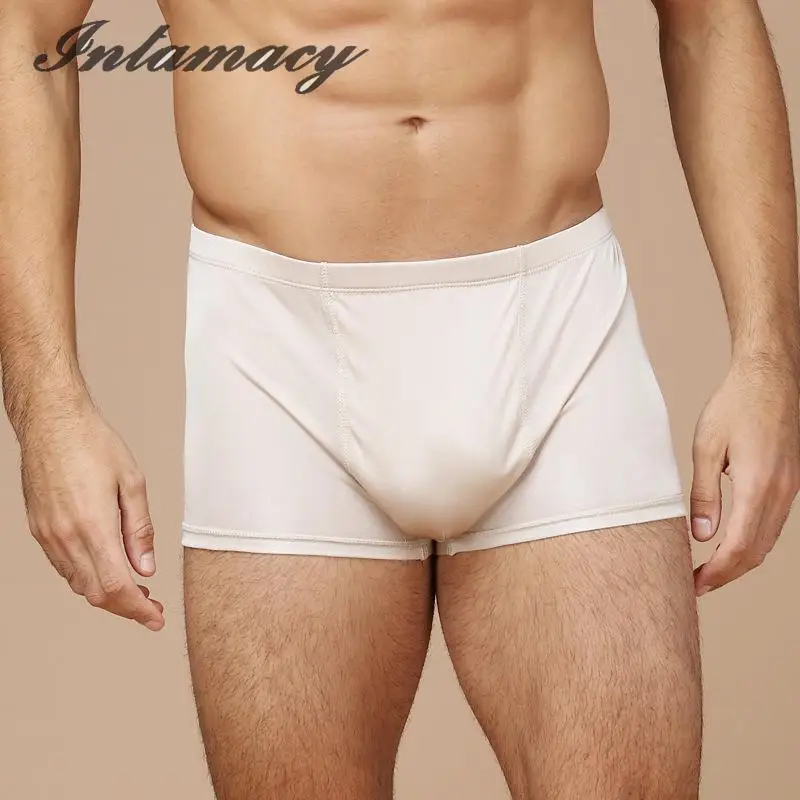 Трикотажное нижнее белье из 100% чистого шелка удобные мужские брюки с талией|underwear