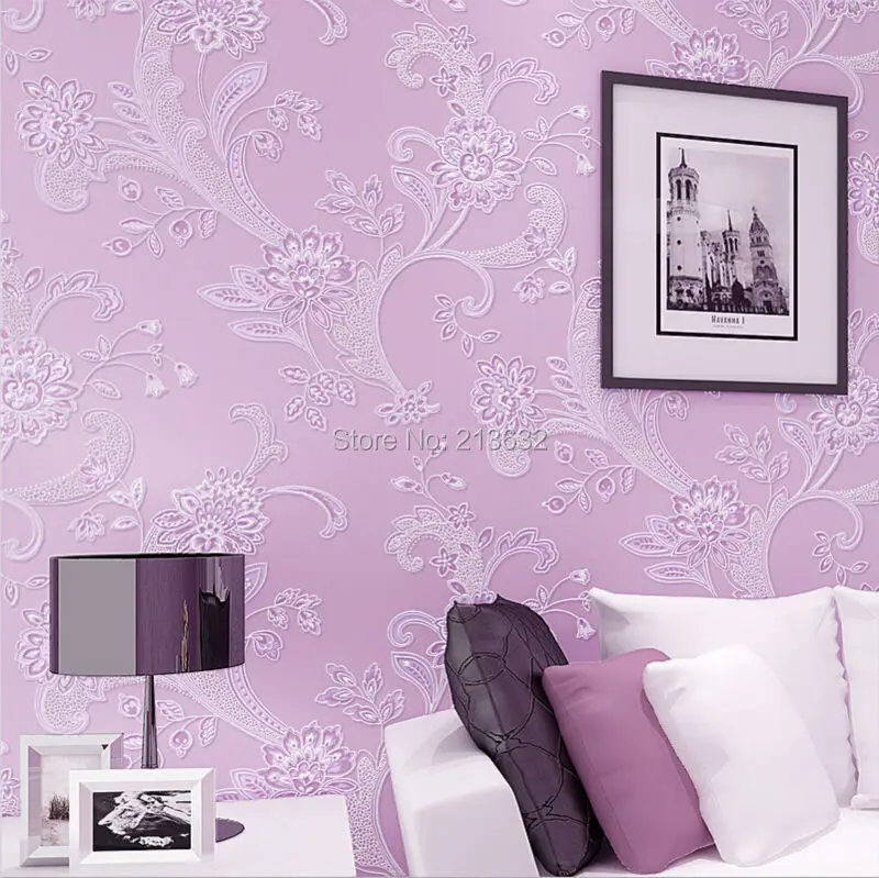 bars ZXqz 33 The television background wall _ pastoral non-woven wallpaper romantic flower bedroom living room TV bar | Дом и сад