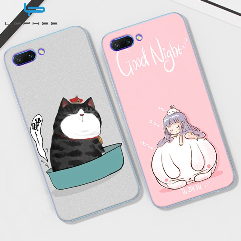 LEPHEE for Huawei Honor 10 Case Cover Silicone Soft TPU HD Cartoon Painted Personality Back Cases |