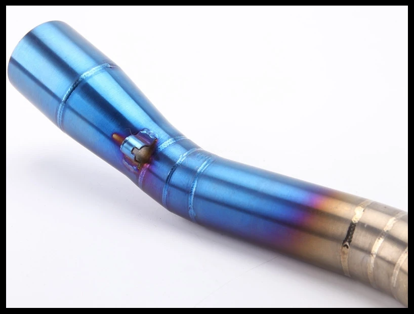 Мотоциклетная Модифицированная выхлопная полная система Передняя труба синяя