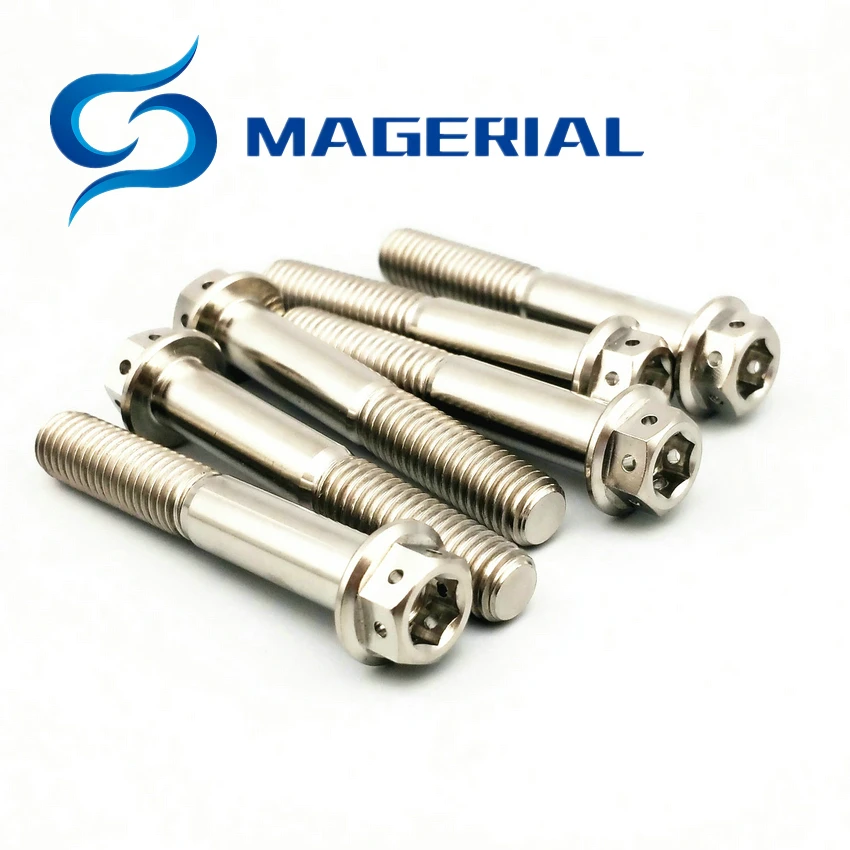 Титановые болты M6 M8x15mm 55mm DIY MTBHollow Фланцевая головка внешняя Шестигранная