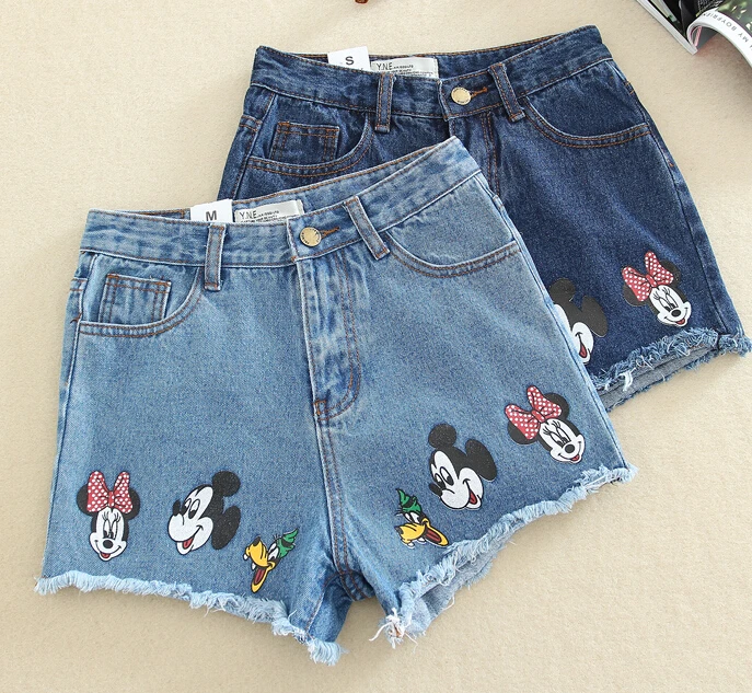 Лето 2017 г. Для женщин Повседневное студент Высокая Талия Короткие Шорты для