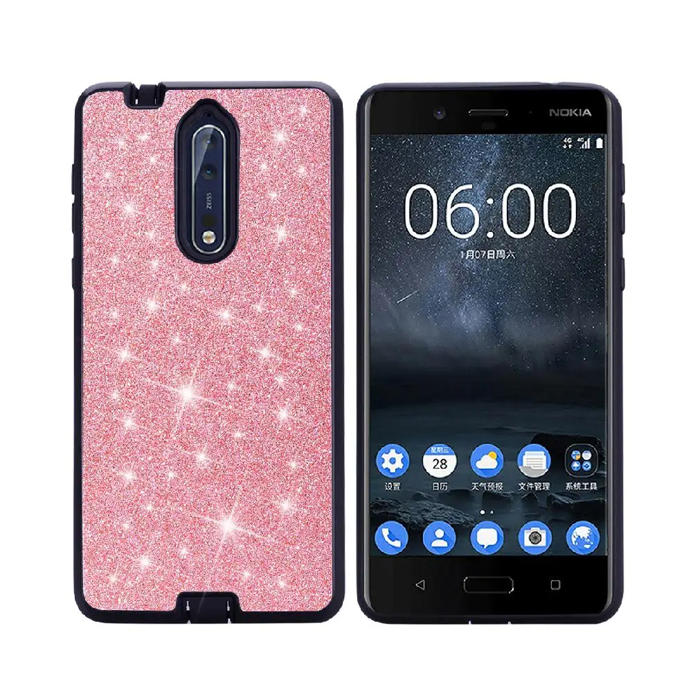 Kuulee для Nokia 8 роскошный блестящий Блестящий чехол Гибридный PC силиконовый