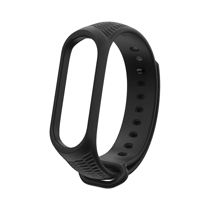 Aurora/силиконовый ремешок на запястье mi Band 4, 3, браслет на запястье для Xiaomi mi band, 4, 3, смарт-часы, браслет, спортивный mi band 4, 3, ремешок - Цвет: black
