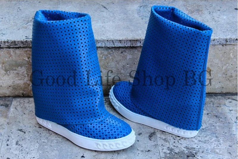 Бренд натуральной кожи holeboots каскад клинья свободного покроя дышащий колено