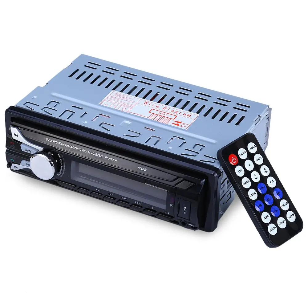 12V Bluetooth Стерео FM радио MP3 аудио плеер Съемная передняя панель SD AUX USB 1 DIN