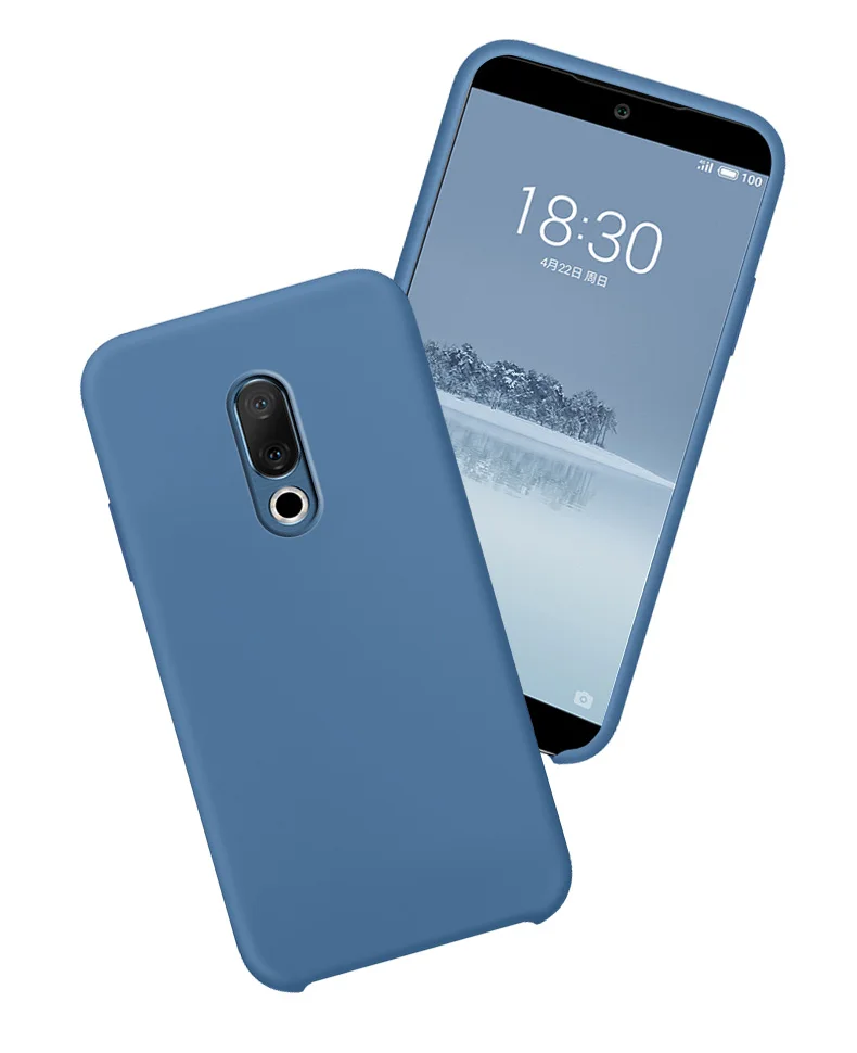 Meizu 16 Plus, чехол, мягкая Жидкая силиконовая задняя крышка, Meizu 16X, чехол для телефона, ультра тонкий, половина, защитная задняя крышка, Funda Capa Meizu 16 Capa - Цвет: blue