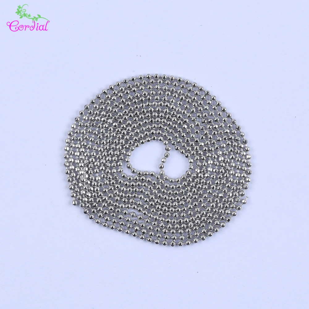 

Choose Colors 20Pcs/Lot 1.5CM Thick 23.6 Inch/60CM Long Rhodium Plated Ball Chain For Fashion Charms Necklace Jewelry Connection