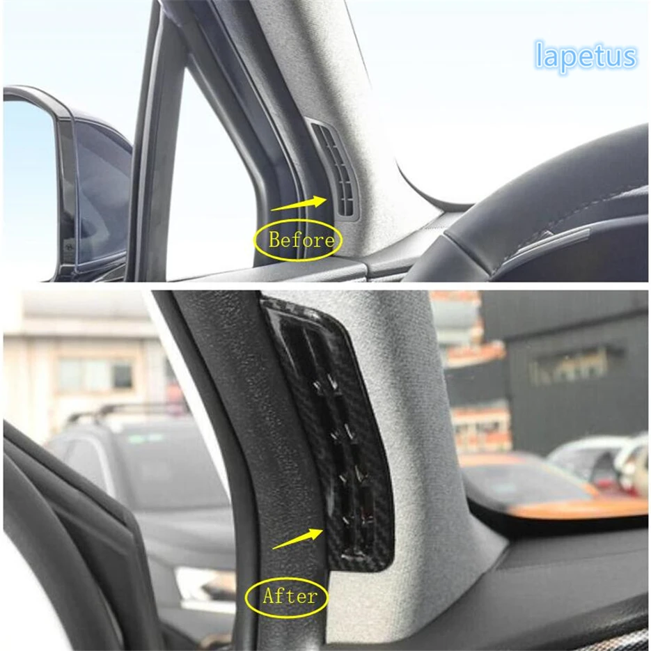 

Lapetus Pillar A Air Condition AC Outlet Decoration Frame Cover Trim ABS Fit For Hyundai Santa Fe 2019 2020 ABS Carbon Fiber