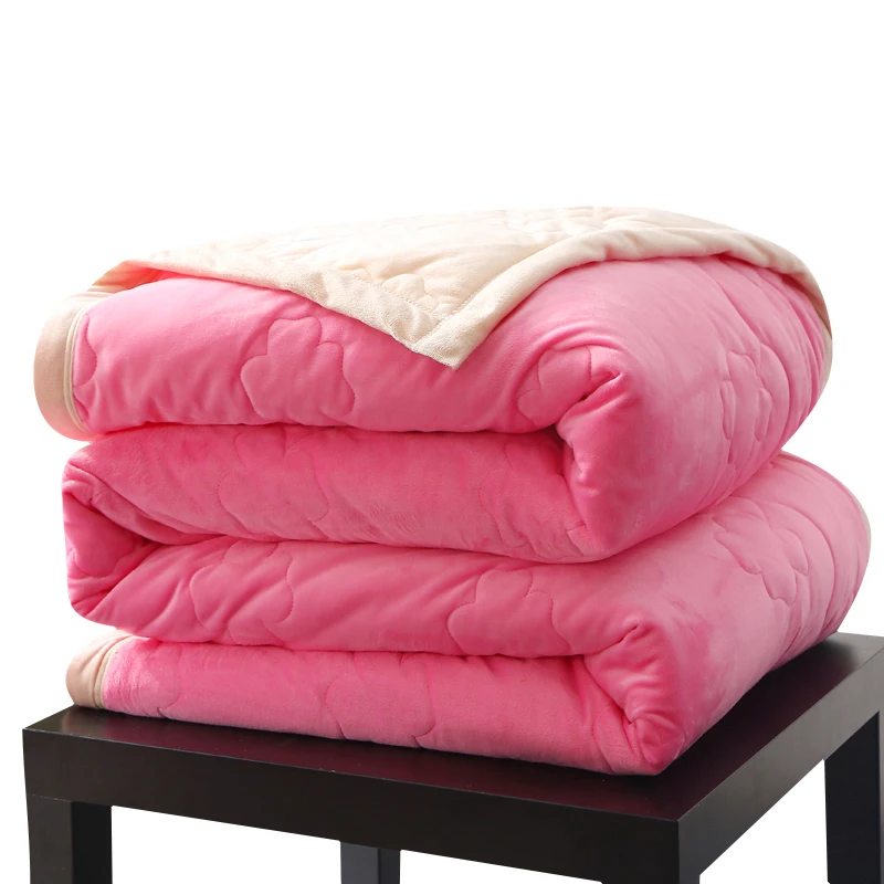Modern Style Is Pink And Solid Quilted Three Layers With Cotton Quilting Home Textile Air/Sofa/Bedding Throws Flannel Blanket | Дом и сад