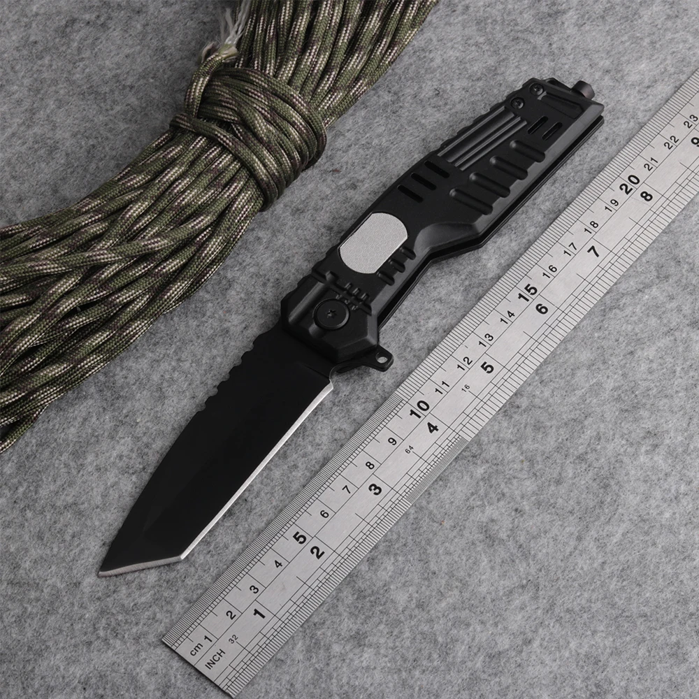 Black Tactical Folding Knife 3CR13MOV Steel Blade Pocket Survival Knives Aluminum Handle Huntting Fishing EDC Tools | Инструменты