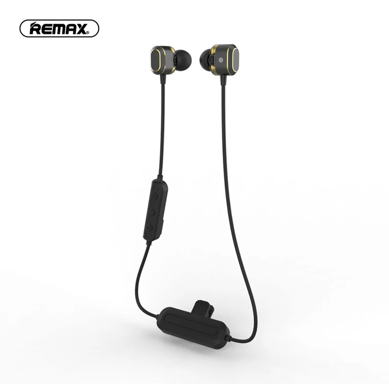 Original Remax Sports Bluetooth Headset Wireless Stereo Music Earphone Bluetooth 5.0 Double Moving Circle For iPhone Xiaomi - Цвет: Черный