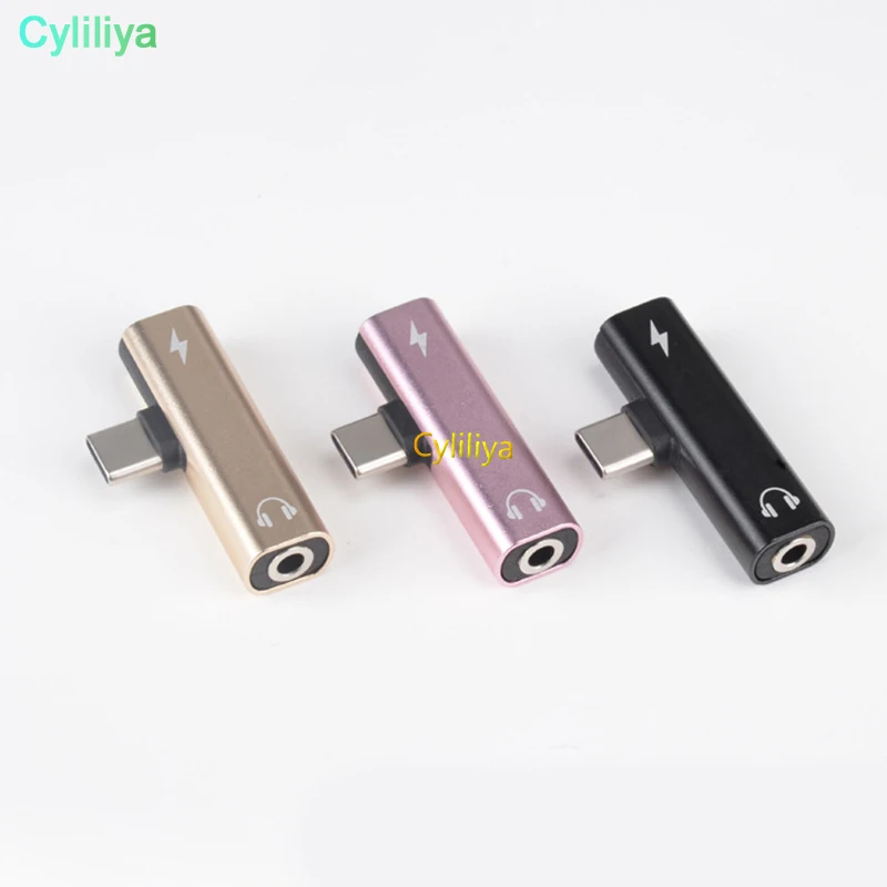 250pcs 2 in 1 Type C to 3.5 mm Headphone Audio Jack USB Cable Adapter for samsung s8 s9 | Мобильные телефоны и аксессуары