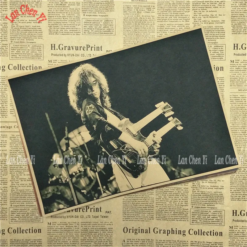 Фиолетовый Led Zeppelin Рок-Группа Музыка крафт-бумага плакат Винтаж Высокое качество печати рисунок ядро декоративная живопись - Цвет: Фиолетовый