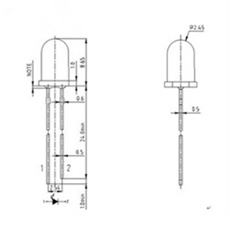 100 шт./лот 5 мм DC3.0-3.2V 2 0 в длинный контакт белый теплый красный синий зеленый