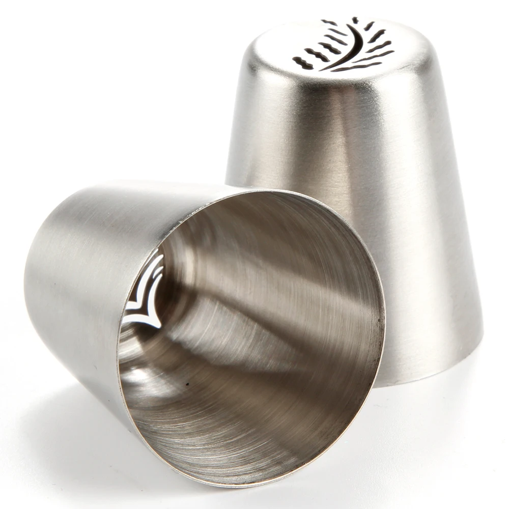 2Pcs Christmas Tree Stainless Steel Pastry Baking Nozzle Cake Tools Decorating Tool Russian Leaf | Дом и сад