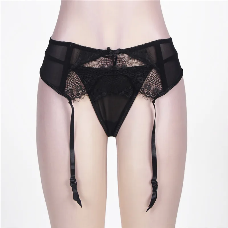 Black Comeonlover открытой промежностью Пояс с подвязками Sexy Подвязки для Для женщин трусики плюс Размеры восточном строка PT5123 подвязки чулки - Цвет: Black