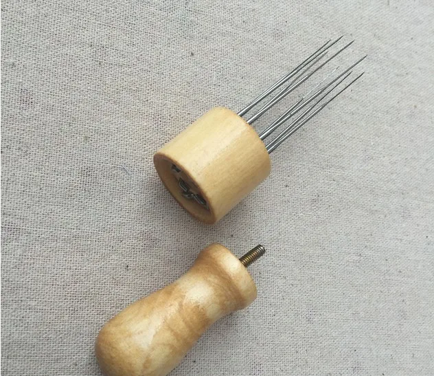 

Wood felting needle with 8 needles for wool needlepoint felting DIY handmade tools suitbale for flat Coaster