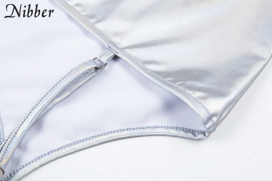Nibber весенние модные блестящие серебряные укороченные топы camisole женские новые футболки с короткими рукавами женские повседневные Клубные праздничные безрукавки