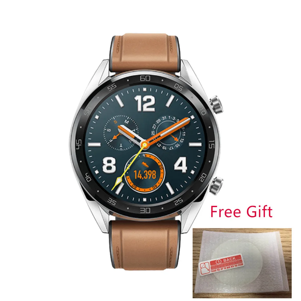 Brown Оригинальные Смарт-часы HUAWEI GT, спортивные часы 1,3" Heartrate Report, монитор сна, AMOLED экран, gps, умные часы, 14 дней в режиме ожидания - Цвет: Brown