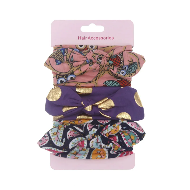 3pcs/Set Hot Sale Girl Elastic Hairband Children Hair Wear Kids Headwear Bow-Knot Headband Baby Accessories Wowsorie021 | Аксессуары для