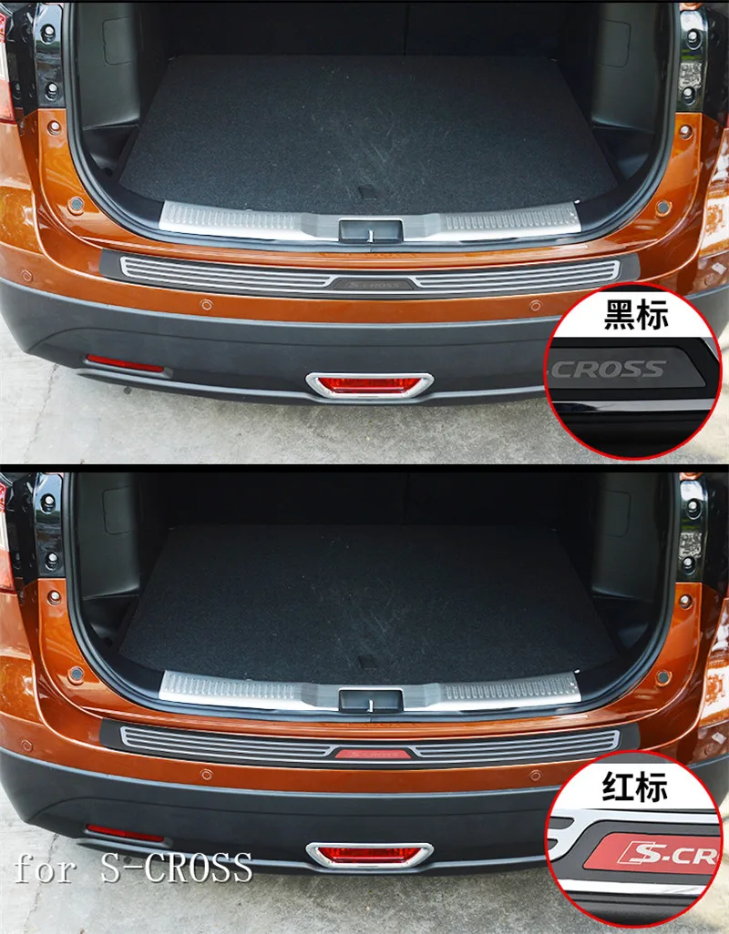 

Car accessories ABS Rear Bumper Protector Sill Trunk Tread Plate Trim for Suzuki S-CROSS 2013-2018 Car styling