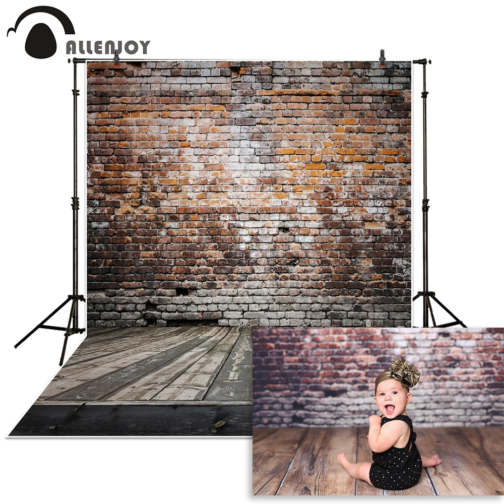 

Allenjoy photography backdrops broken wooden brick wall photographic photo background studio photocall photophone shoot prop