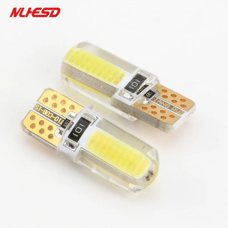 

10pcs Ceramic Car Interior LED T10 COB 194 W5W Wedge Door Instrument Side Light Bulb Lamp Car Light Source 12V For Toyota Honda