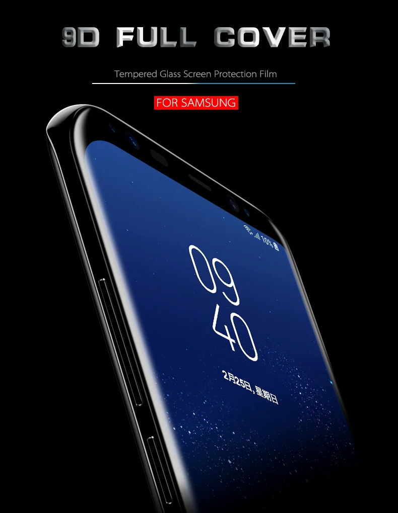 9D Full Screen Protector For Samsung Galaxy Note 8 9 S10 S6 S7 Edge S8 S9 Plus A8 A6 Protective Glass Tempered Film |