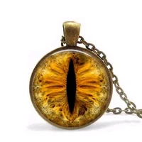 steampunk new gold dragon eye pendant necklace vintage cat eye jewelry necklace gift women men chain