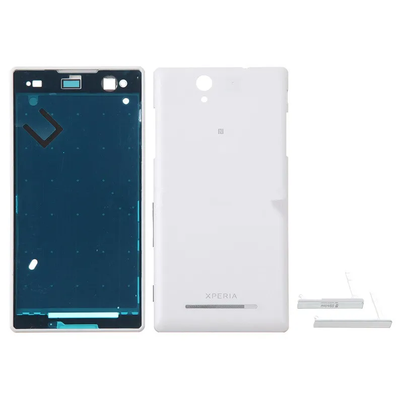 Для sony Xperia C3 S55U D2502 D2503 D2533 полный корпус передний корпус ЖК-рамка пластина+ Замена двери батареи