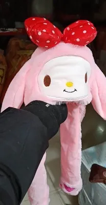 pink5 Модная подвижная шапка с заячьими ушками, плюшевая Милая шапка с заячьими ушами, передвижная подушка безопасности, магнитная шапка, плюшевый подарок, светодиодный подвижный светильник - Цвет: pink5
