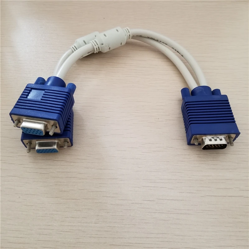 

Разветвитель VGA, разветвитель для экрана, Удлинительный кабель для передачи данных для компьютера, телевизора, видеопроектора, дисплея, 20 см