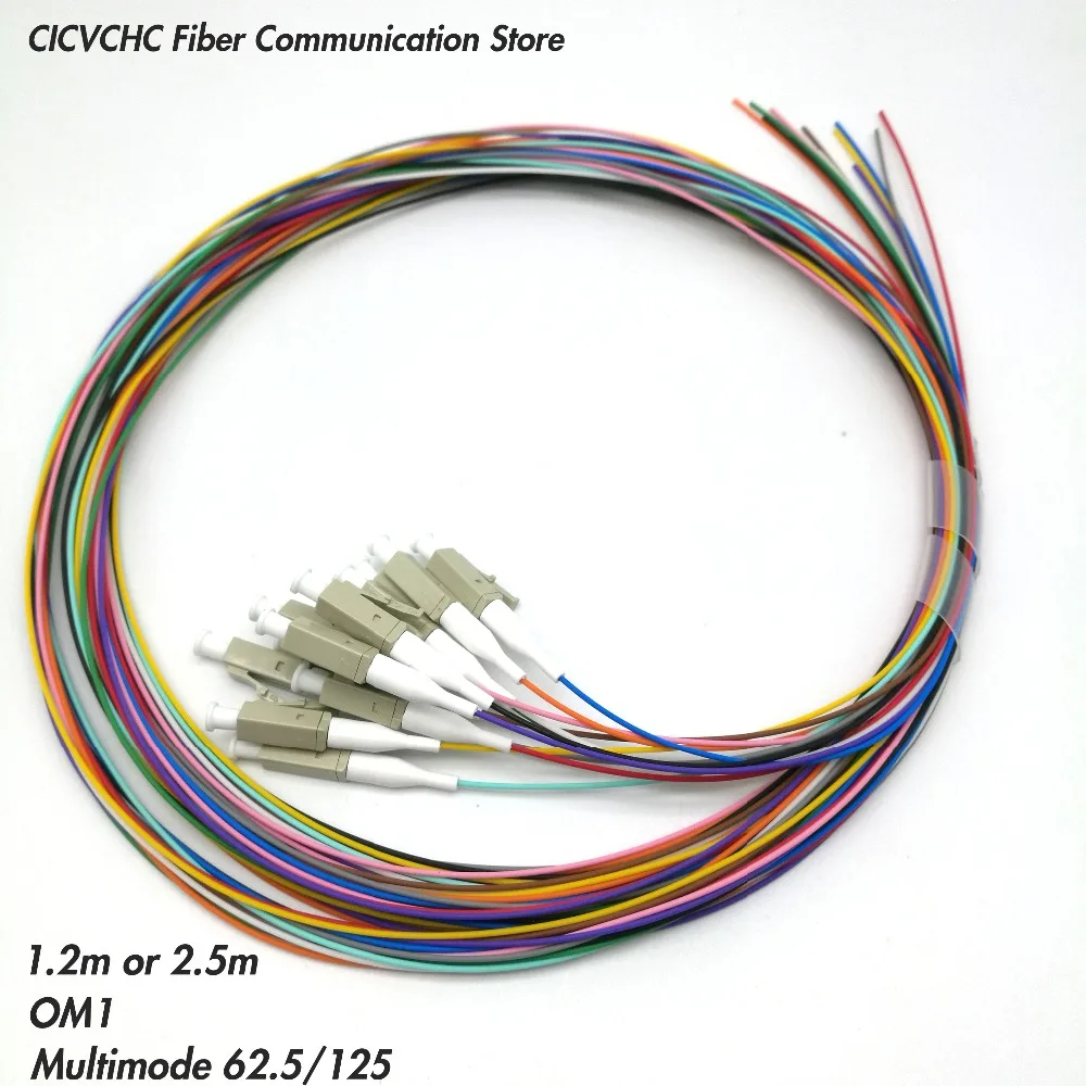 12 цветов LC/UPC Multimode (62 5/125) OM1 0.9mm Cable 1.2m 2 5 м/волоконно оптический свиной