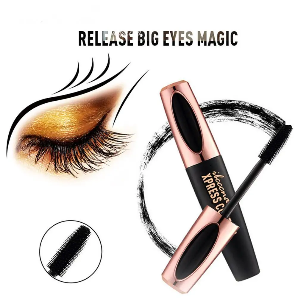 4D шелковое волокно ресниц тушь для водоСТОЙКАЯ Rimel 3d наращивания Черная Толстая