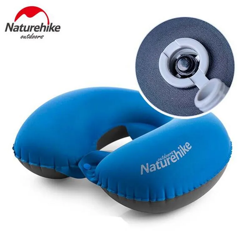 Ультралегкая надувная дорожная подушка NatureHike Пляжная Шейная для отдыха на