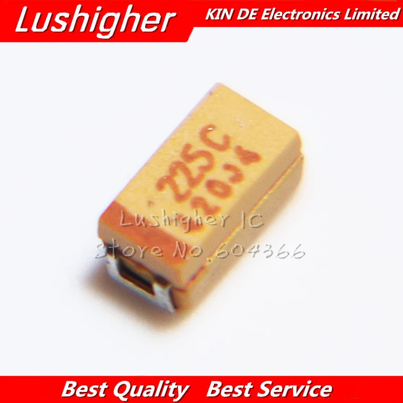 20 штук чехол 16V 2 мкФ 1206 225C 225 3216 10% SMD допуск танталовый конденсатор с алюминиевой