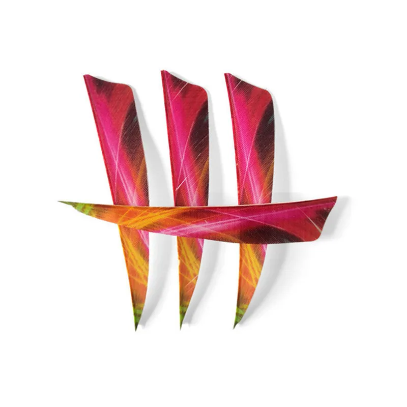 50pcs 4inch Arrow Feathers Colorful Natural Turkey Feather Right Wing Fletches Vanes For Hunting Shooting Arcehry Accessories