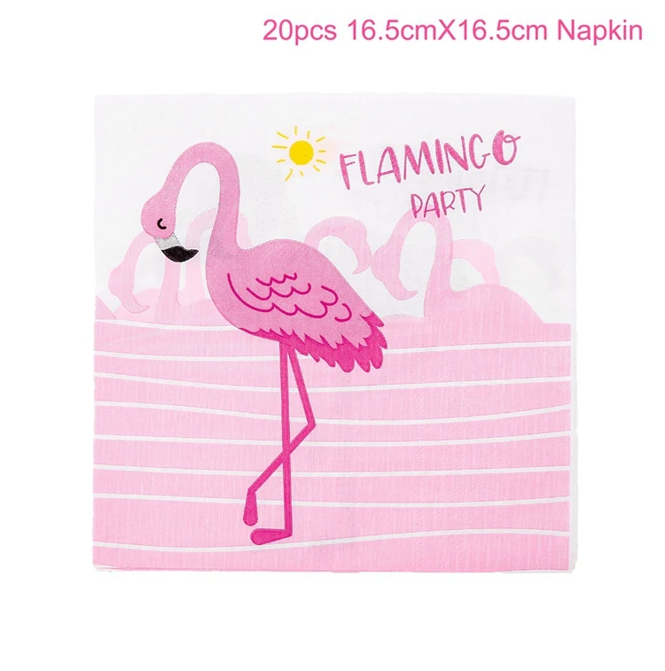 napkin 20pcs Huiran одноразовая посуда набор Фламинго Декор джунгли вечерние милое летнее бассейн вечерние Гавайский аксессуары для вечеринки, дня рождения поставки - Цвет: napkin 20pcs