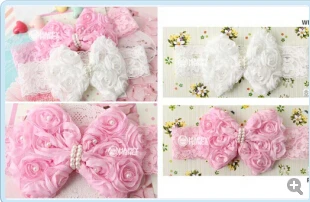 Повязка на голову с бантом и жемчугом 2 цвета | Аксессуары для одежды