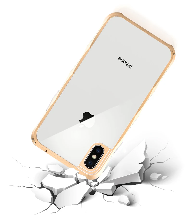 Бампер iMatch, чехол для iPhone X, роскошная Бриллиантовая форма, Алюминиевый металлический Невидимый бампер с подставкой для iPhone X, чехол для телефона s